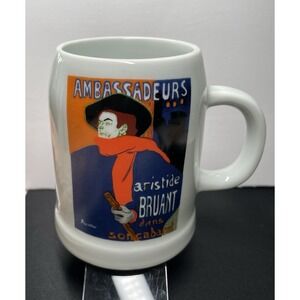 Vintage Limoges France 1970-90s Aristide Bruant Cabaret Cup Beer Mug New No Box